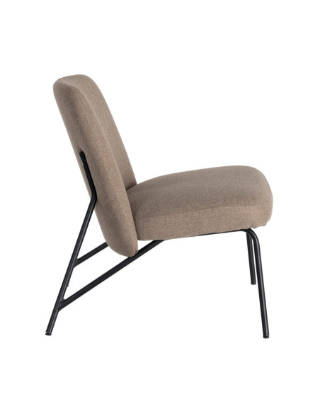 Fauteuil lounge kaki grège tissu métal noir 62x70,5x76 cm Fayro Ixia - 5