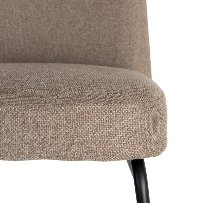 Fauteuil lounge kaki grège tissu métal noir 62x70,5x76 cm Fayro Ixia - 6