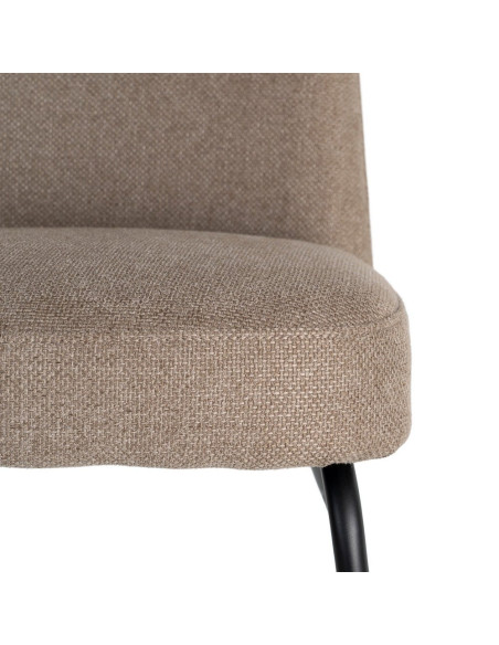 Fauteuil lounge kaki grège tissu métal noir 62x70,5x76 cm Fayro Ixia - 6