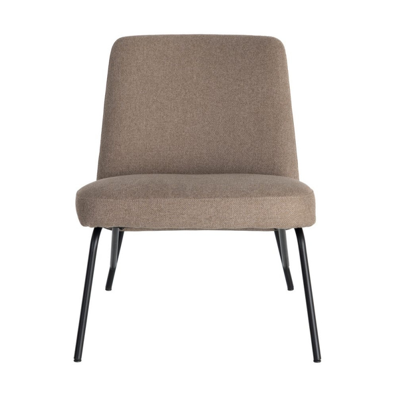 Fauteuil lounge kaki grège tissu métal noir 62x70,5x76 cm Fayro Ixia - 7