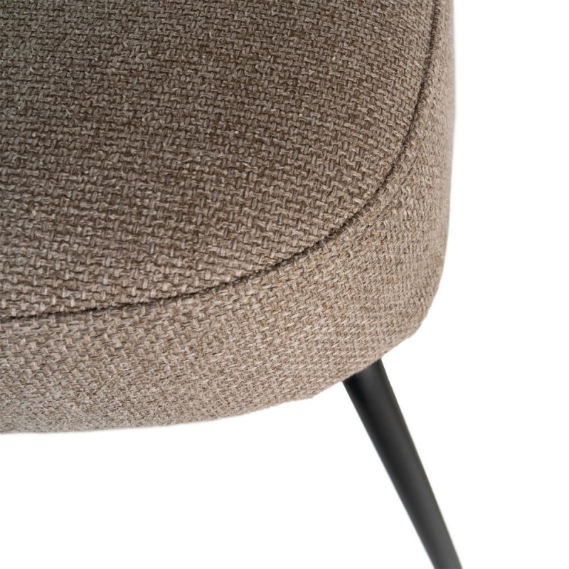 Fauteuil lounge kaki grège tissu métal noir 62x70,5x76 cm Fayro Ixia - 8