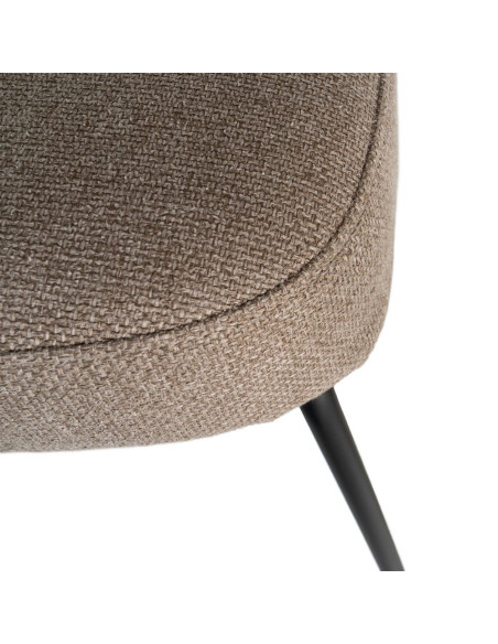 Fauteuil lounge kaki grège tissu métal noir 62x70,5x76 cm Fayro Ixia - 8