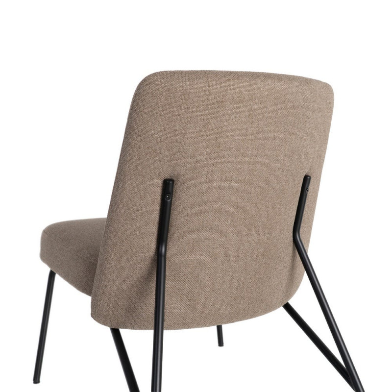 Fauteuil lounge kaki grège tissu métal noir 62x70,5x76 cm Fayro Ixia - 10