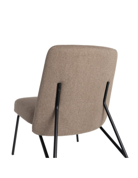 Fauteuil lounge kaki grège tissu métal noir 62x70,5x76 cm Fayro Ixia - 10