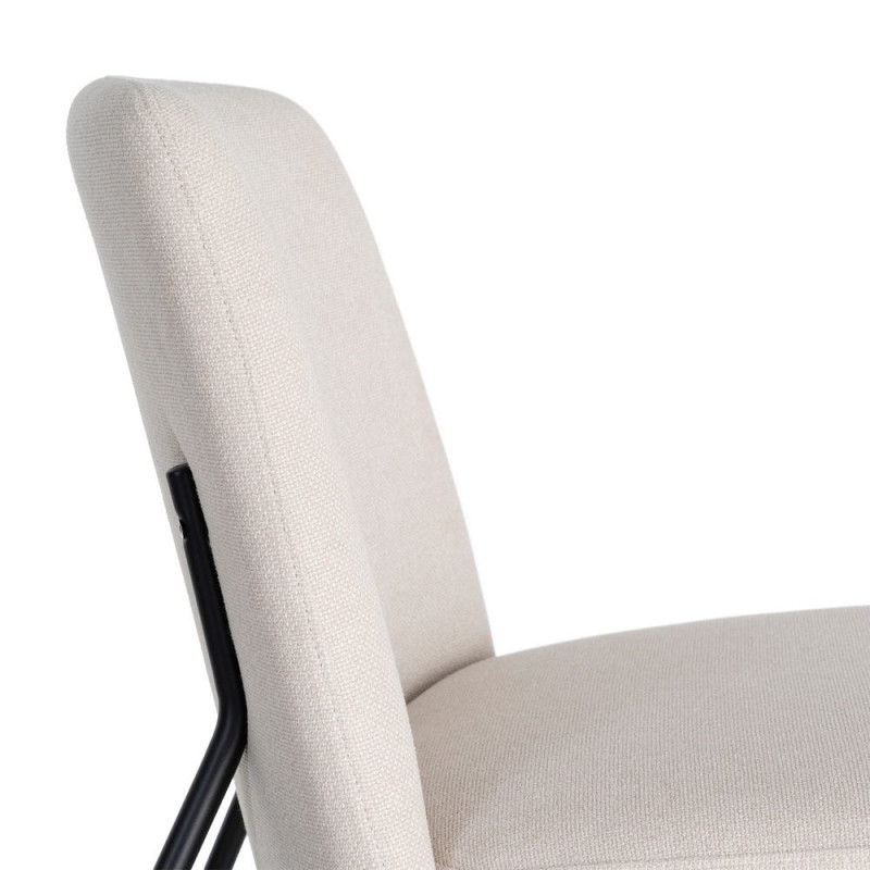 Fauteuil lounge crème tissu métal noir 62x70,5x76 cm Fayro Ixia - 3