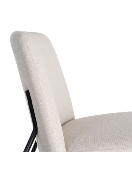 Fauteuil lounge crème tissu métal noir 62x70,5x76 cm Fayro Ixia - 3