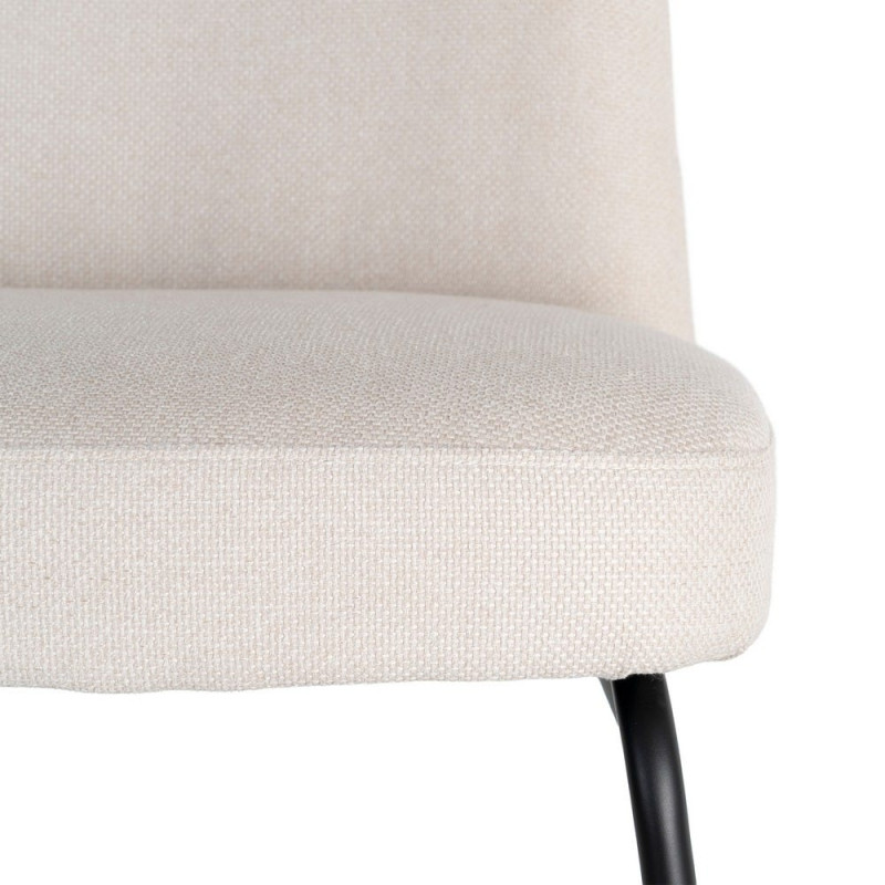 Fauteuil lounge crème tissu métal noir 62x70,5x76 cm Fayro Ixia - 6