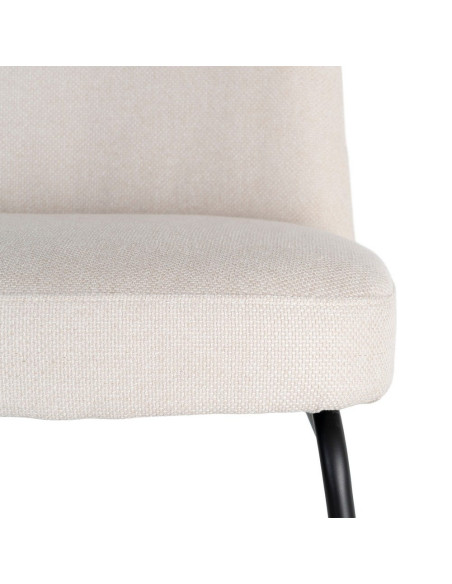 Fauteuil lounge crème tissu métal noir 62x70,5x76 cm Fayro Ixia - 6
