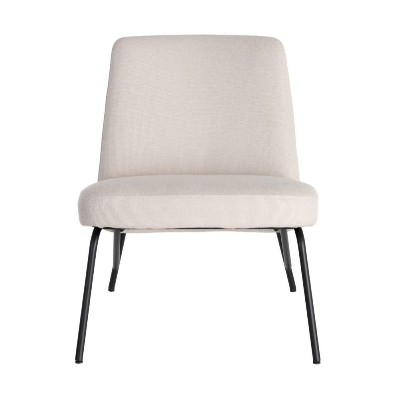 Fauteuil lounge crème tissu métal noir 62x70,5x76 cm Fayro Ixia - 7