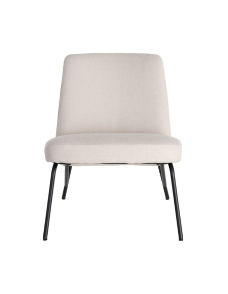 Fauteuil lounge crème tissu métal noir 62x70,5x76 cm Fayro Ixia - 7