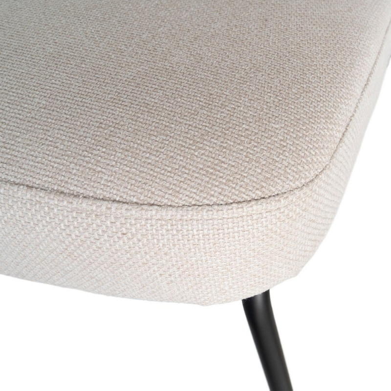 Fauteuil lounge crème tissu métal noir 62x70,5x76 cm Fayro Ixia - 8