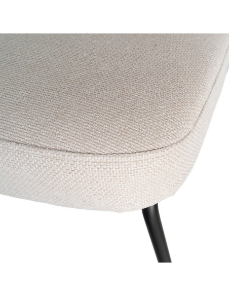 Fauteuil lounge crème tissu métal noir 62x70,5x76 cm Fayro Ixia - 8
