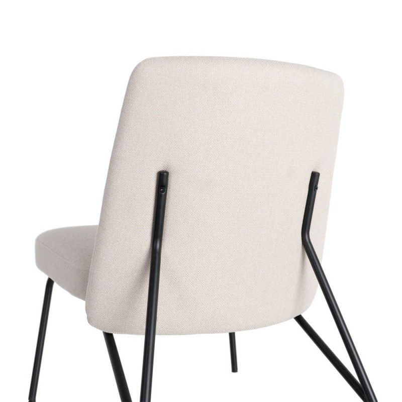 Fauteuil lounge crème tissu métal noir 62x70,5x76 cm Fayro Ixia - 10