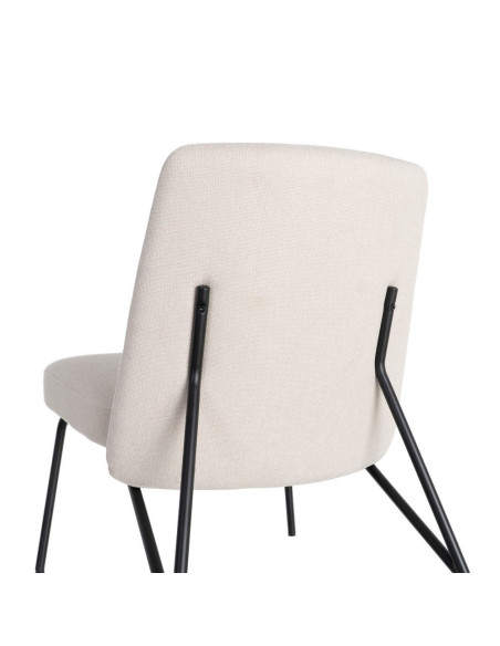 Fauteuil lounge crème tissu métal noir 62x70,5x76 cm Fayro Ixia - 10