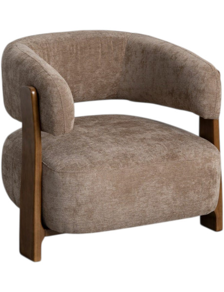 Fauteuil marron chocolat tissu et bois 73x76,5x69 cm Jorelo Ixia - 1
