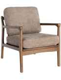 Fauteuil marron taupe tissu et bois 69x84x81 cm Pavelo