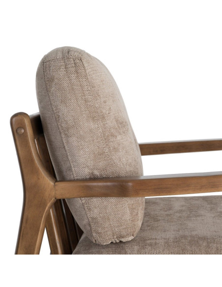 Fauteuil marron taupe tissu et bois 69x84x81 cm Pavelo Ixia - 2