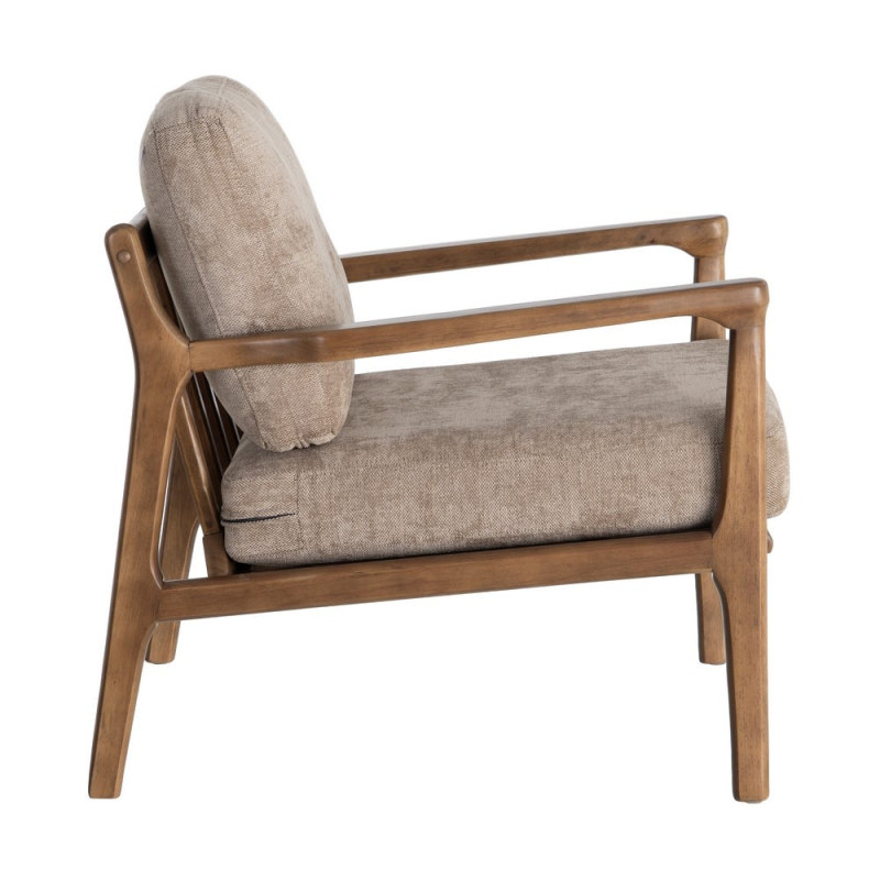 Fauteuil marron taupe tissu et bois 69x84x81 cm Pavelo Ixia - 4