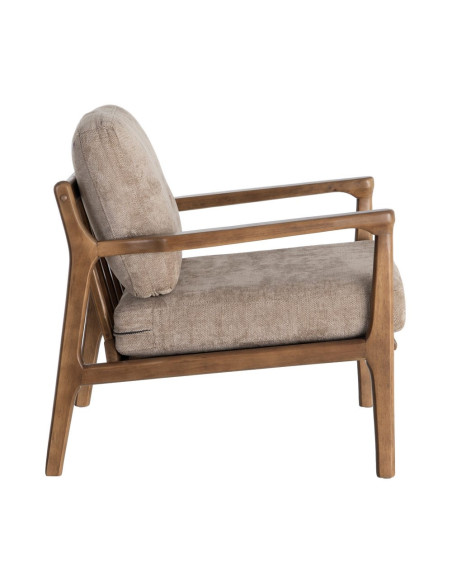 Fauteuil marron taupe tissu et bois 69x84x81 cm Pavelo Ixia - 4