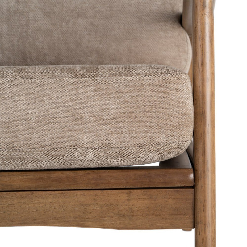Fauteuil marron taupe tissu et bois 69x84x81 cm Pavelo Ixia - 5