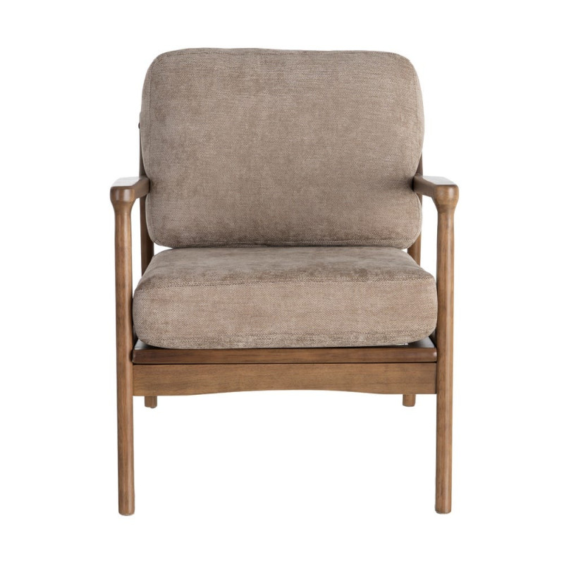 Fauteuil marron taupe tissu et bois 69x84x81 cm Pavelo Ixia - 6