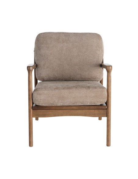 Fauteuil marron taupe tissu et bois 69x84x81 cm Pavelo Ixia - 6