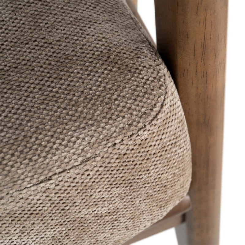 Fauteuil marron taupe tissu et bois 69x84x81 cm Pavelo Ixia - 7