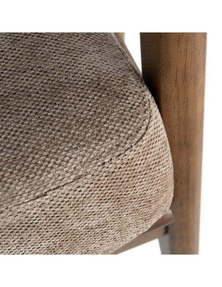 Fauteuil marron taupe tissu et bois 69x84x81 cm Pavelo Ixia - 7