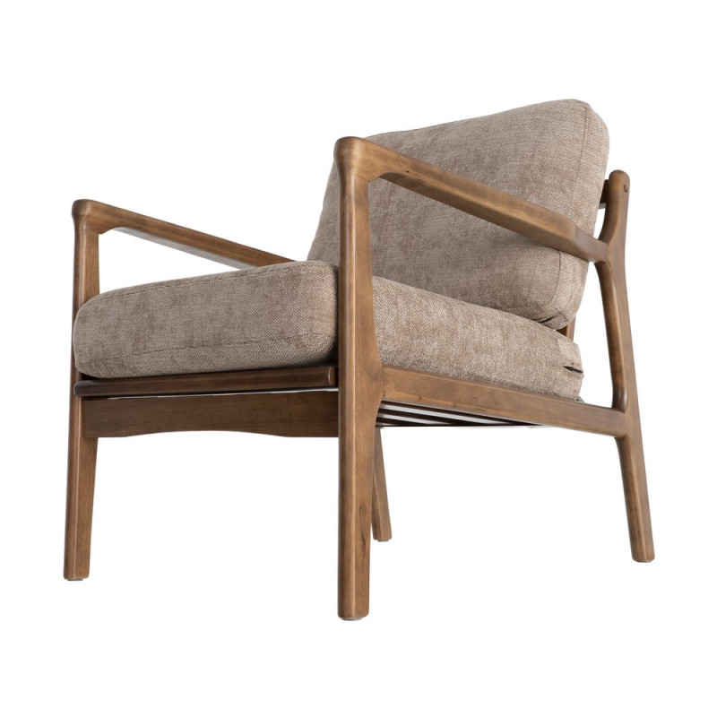 Fauteuil marron taupe tissu et bois 69x84x81 cm Pavelo Ixia - 8