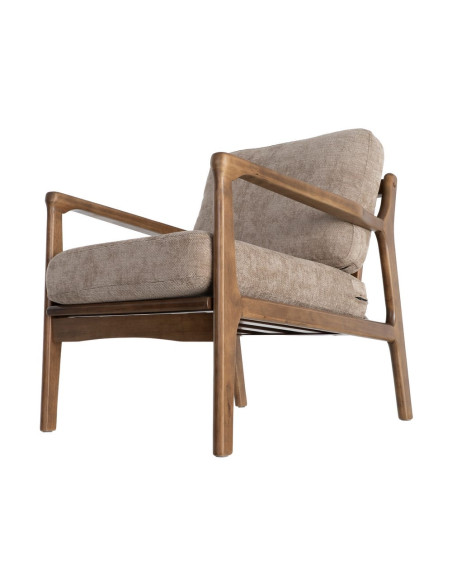Fauteuil marron taupe tissu et bois 69x84x81 cm Pavelo Ixia - 8
