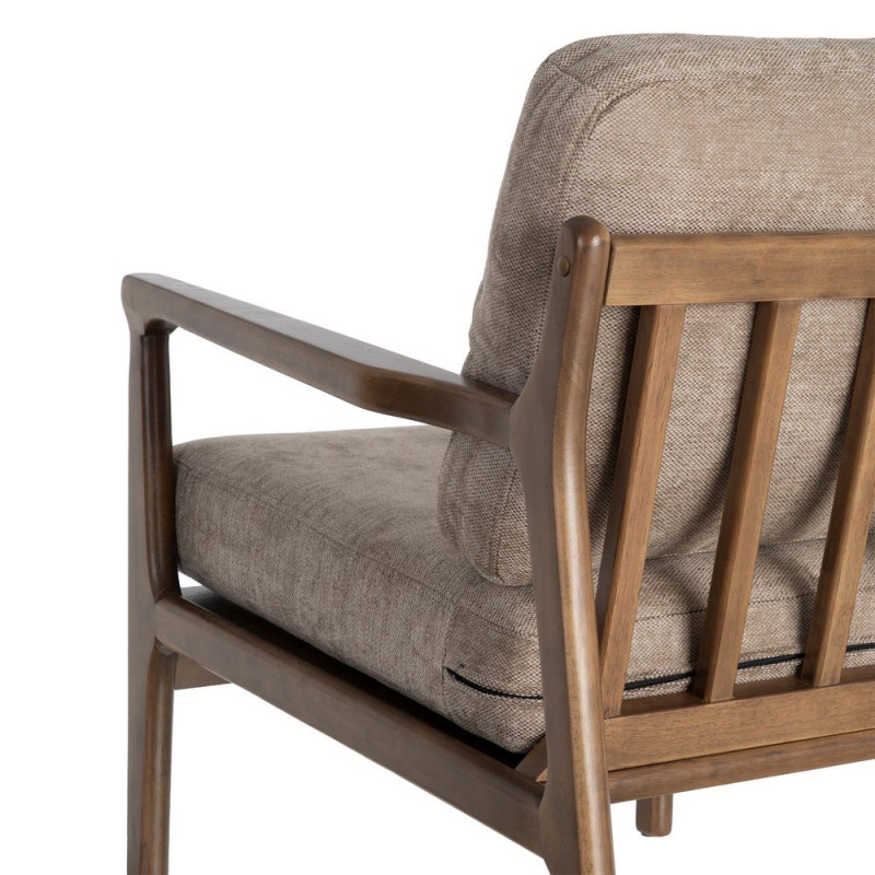 Fauteuil marron taupe tissu et bois 69x84x81 cm Pavelo Ixia - 9
