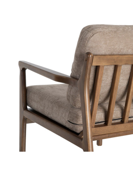 Fauteuil marron taupe tissu et bois 69x84x81 cm Pavelo Ixia - 9