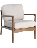 Fauteuil beige crème tissu et bois 69x84x81 cm Pavelo