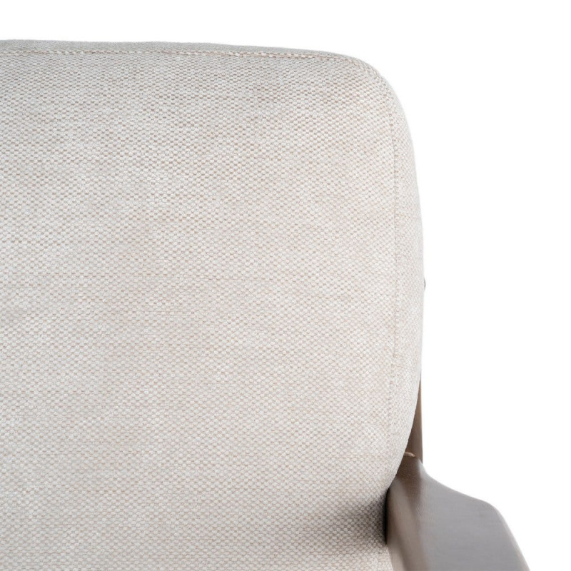 Fauteuil beige crème tissu et bois 69x84x81 cm Pavelo Ixia - 3