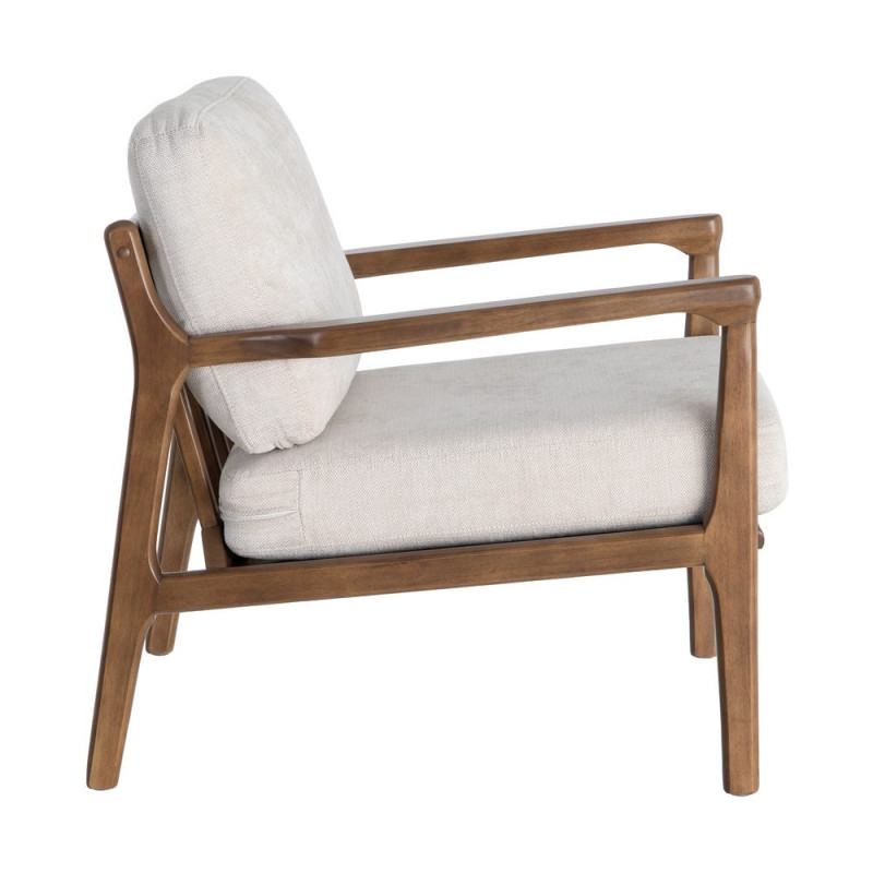 Fauteuil beige crème tissu et bois 69x84x81 cm Pavelo Ixia - 4
