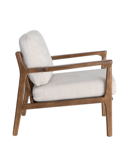 Fauteuil beige crème tissu et bois 69x84x81 cm Pavelo Ixia - 4