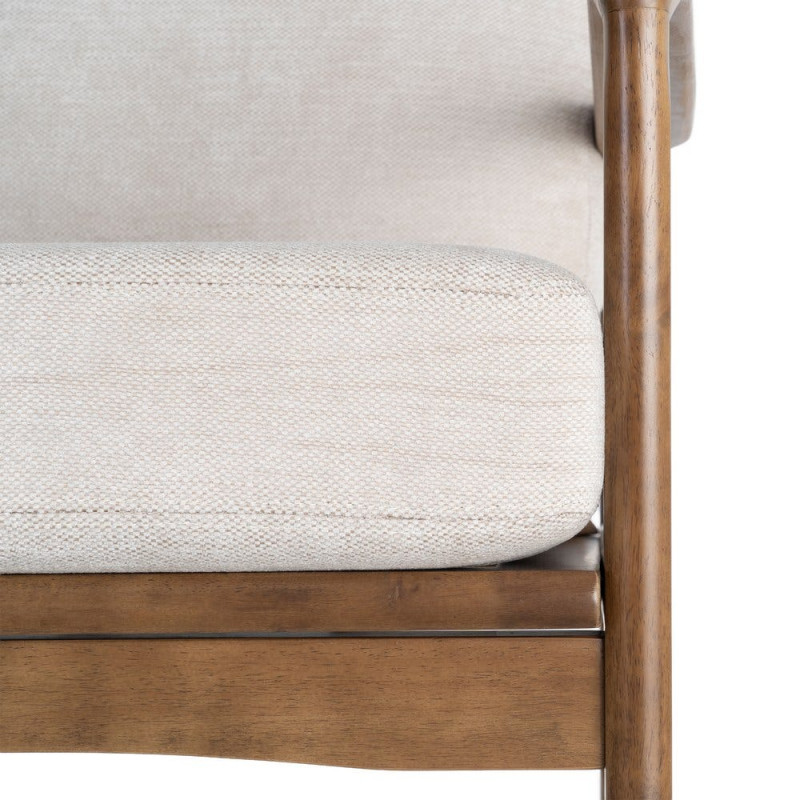 Fauteuil beige crème tissu et bois 69x84x81 cm Pavelo Ixia - 5