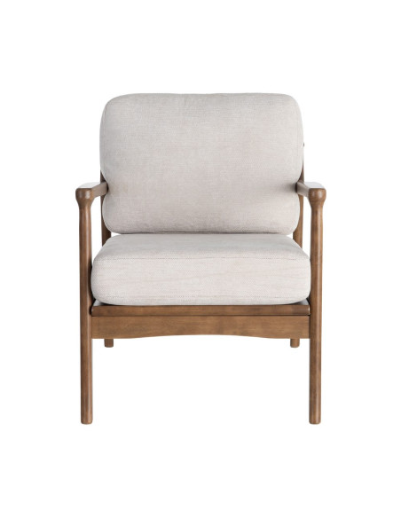 Fauteuil beige crème tissu et bois 69x84x81 cm Pavelo Ixia - 6