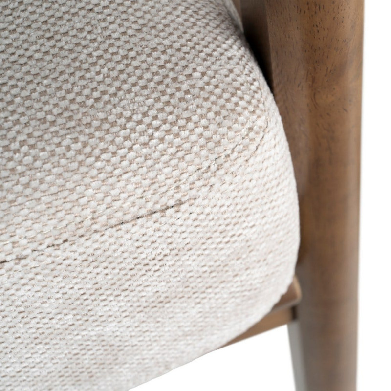 Fauteuil beige crème tissu et bois 69x84x81 cm Pavelo Ixia - 7