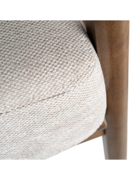 Fauteuil beige crème tissu et bois 69x84x81 cm Pavelo Ixia - 7