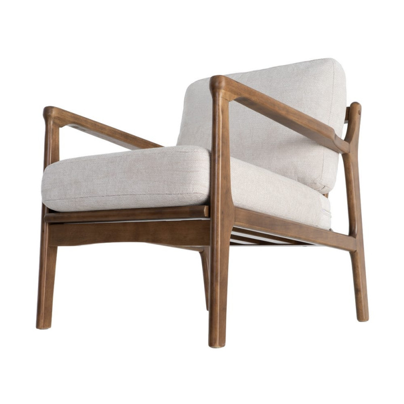 Fauteuil beige crème tissu et bois 69x84x81 cm Pavelo Ixia - 8