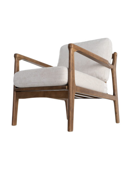 Fauteuil beige crème tissu et bois 69x84x81 cm Pavelo Ixia - 8