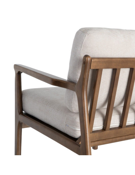 Fauteuil beige crème tissu et bois 69x84x81 cm Pavelo Ixia - 9