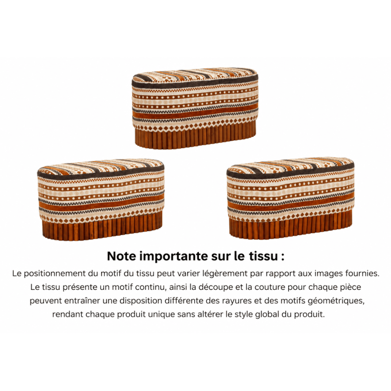 Banquette bout de lit motif ethnique 82x40x40 cm Mombasa Mauro Ferretti - 9