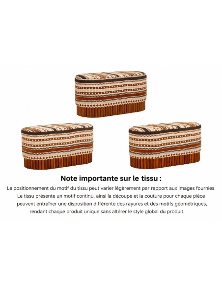 Banquette bout de lit motif ethnique 82x40x40 cm Mombasa Mauro Ferretti - 9