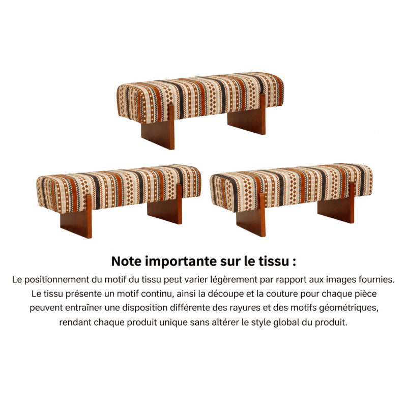 Banquette bout de lit motif ethnique 120 cm Mombasa Mauro Ferretti - 9