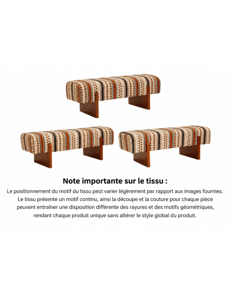 Banquette bout de lit motif ethnique 120 cm Mombasa Mauro Ferretti - 9
