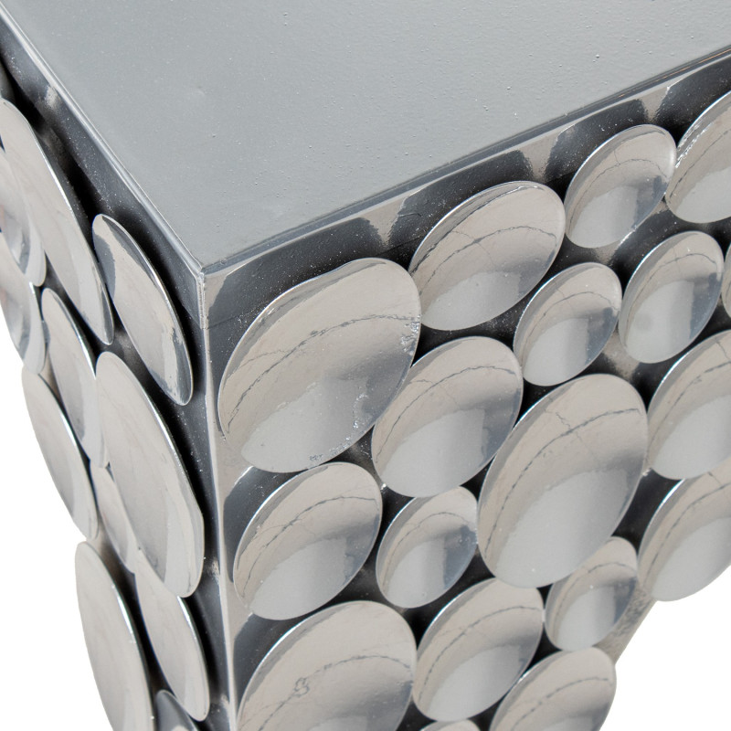 Console d’entrée métal argenté 101,5x31x70,5 cm Arovia  - 3