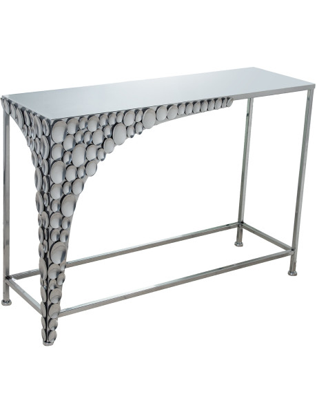 Console d’entrée métal argenté 101,5x31x70,5 cm Arovia  - 1