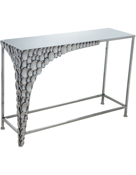 Console d’entrée métal argenté 101,5x31x70,5 cm Arovia  - 1